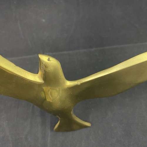 Gabbiano volante in ottone vintage uccellino da appendere a parete 15,5" - Foto 6 di 6
