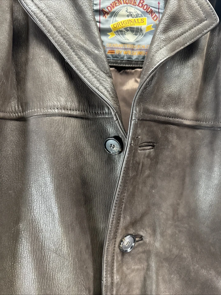 Abrigo Chaqueta Wilsons Cuero Aventura Encuadernado Originales Marrón Para Hombre Talla Mediana M Foto 3 de 4