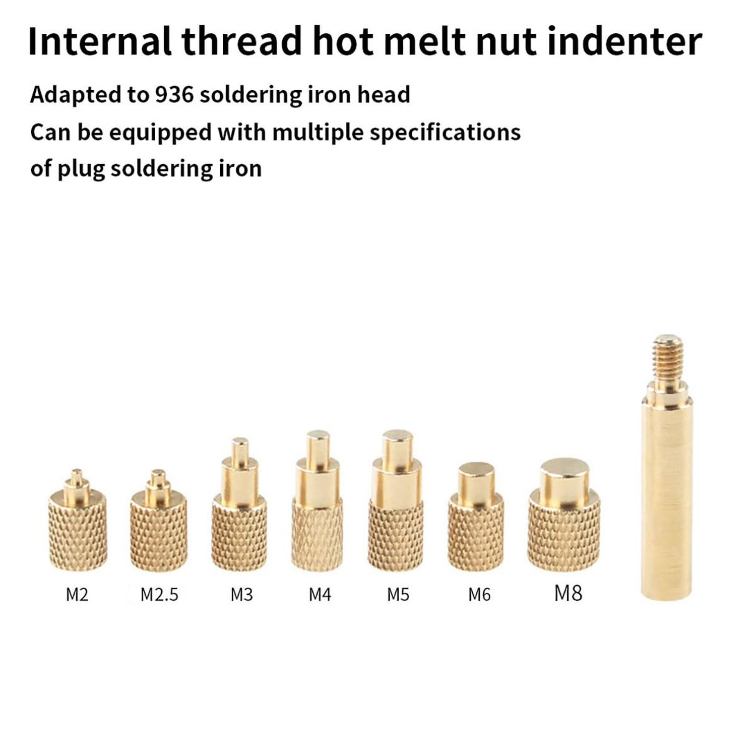 8 pcs Heat Insert Nut Kit Iron Tip Welding Tips kit with 7pcs tips and 1pcs S...