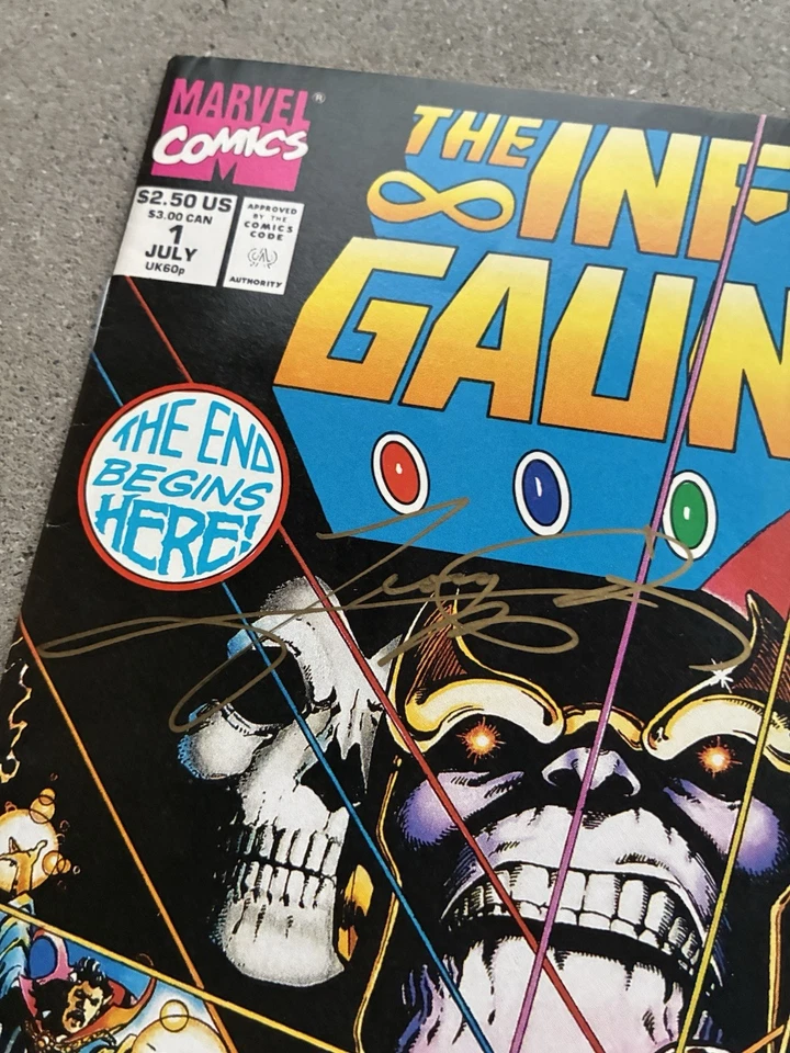 Infinity Gauntlet #1 • Firmado por George Pérez con certificado de autenticidad • Marvel Comics 1991 Foto 4 de 4