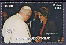 Chad 2014 BRIGITTE BARDOT VISIT POPE JOHN-PAUL II AT THE VATICAN Single MNH