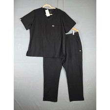 Figs Scrub Set Black XL Catarina 1 pocket top YOLO Skinny Pants Regular