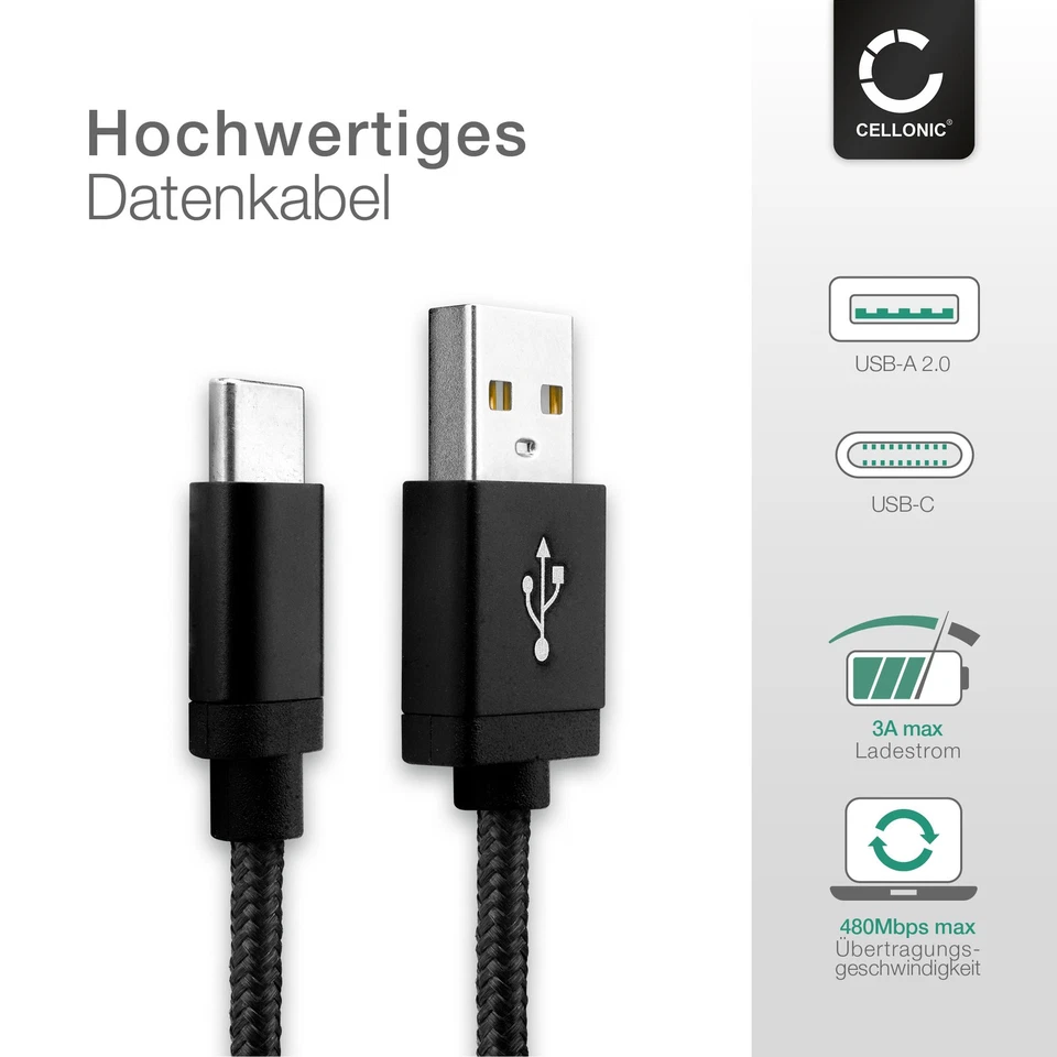  USB Kabel für Google Pixel C Ladekabel 3A schwarz - Bild 2 von 4