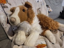 Animal Alley Collie Dog Plush 24  Large Floppy Stuffed Animal Toys R Us VTG