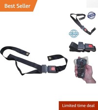 Durable Wheelchair Seat Belt with Auto Style Metal Buckle - Up to 48" Adjustable