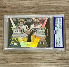 2020 Panini XR Jordan Love Auto 1/1 Team Materials Double Patch AJ Dillon PSA 🧀