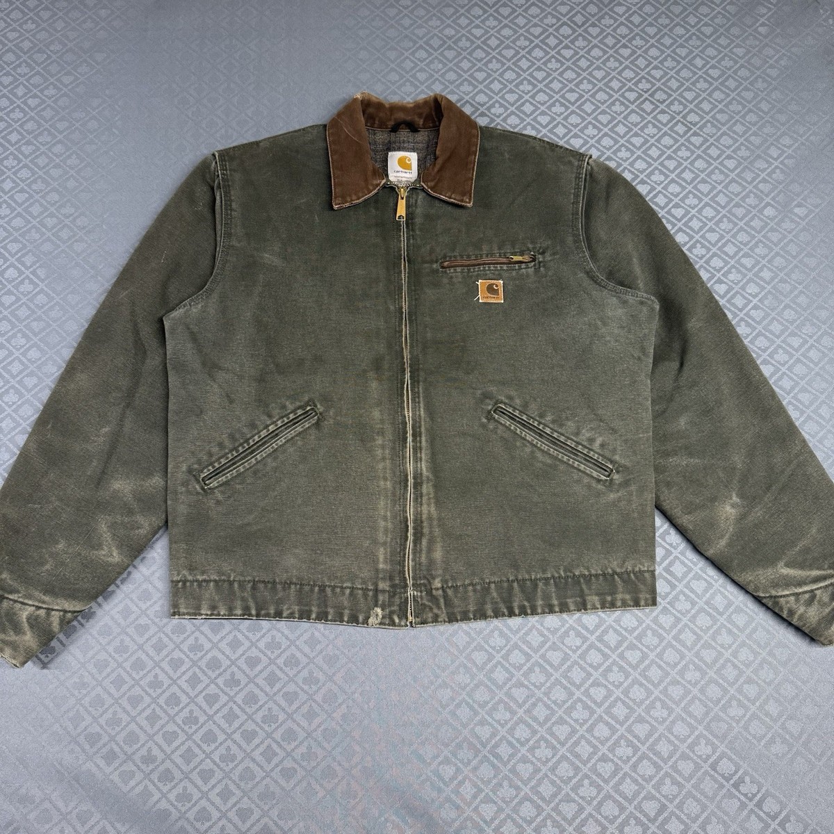 Vintage Carhartt Green Detroit Jacket J97 MOS LT | eBay