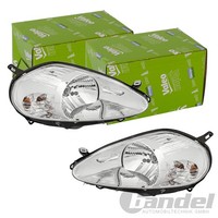 2X Valeo Halogen Scheinwerfer Satz Passend FüR Fiat Grande Punto Links+Rechts