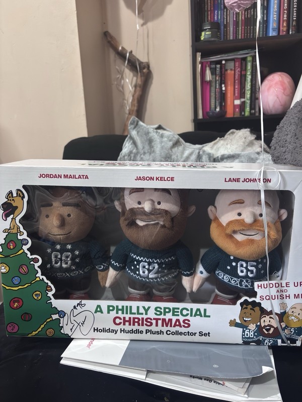 Eagles Autographed A Philly Special Christmas Holiday Huddle Plush Collector Set