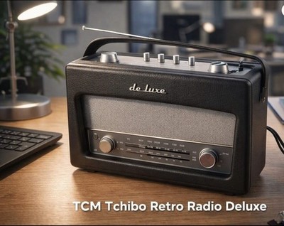 TCM Tchibo Retro Radio deluxe UKW / AM / FM in edler Lederoptik