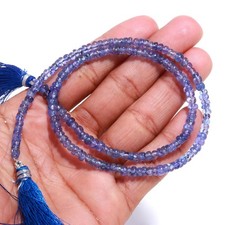 AAA Tanzanite Rondelle Beads: Natural Smooth Gemstone Strand