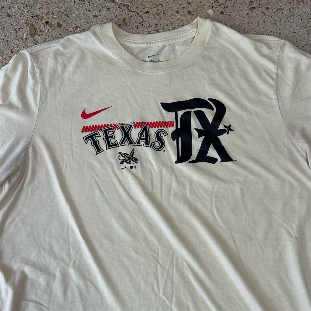 OFF WHITE X NIKE Nike Texas Rangers City Connect T Shirt Uomo Avorio 2XL Manica Corta