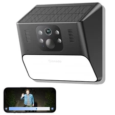 Cinnado2K Solar Wireless Security Camera Wall Light WIFI IP Outdoor AI Detection