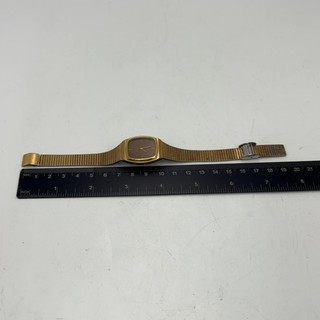Omega Seamaster Quartz Brown Dial Gold Tone Bracelet Watch Non Working Repair