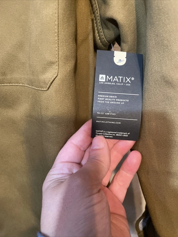 Matix Jacket Camel Brown Men's Large Full Zip Pockets Collared Canvas - Image 3 of 4