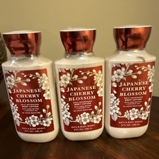 SEALED QTY 3  Bath  Body Works JAPANESE CHERRY BLOSSOM Body Lotion Cream 8z