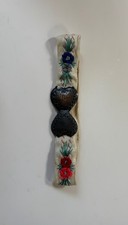 Vintage Floral Embroidered Cloth Belt Double Heart Shape Buckle Germany Boho