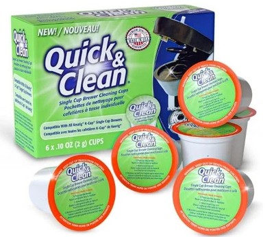 Quick Clean Keurig Cleaning Pods 6 Pack K Cup Brewer Cleaner 2.0 Compatible