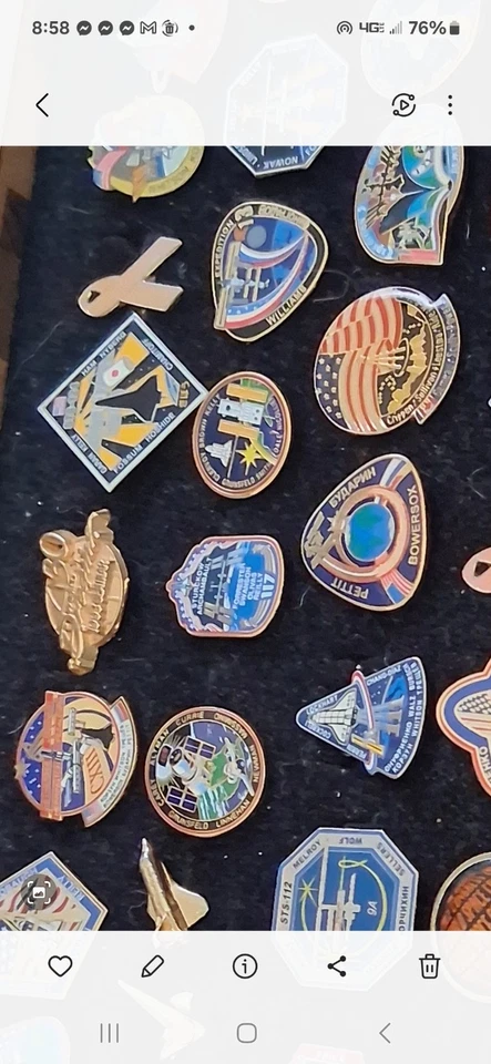 50 vintage NASA STS MISION PINS, PENDANTS, RIBBONS, MINT COND - Image 3 of 4