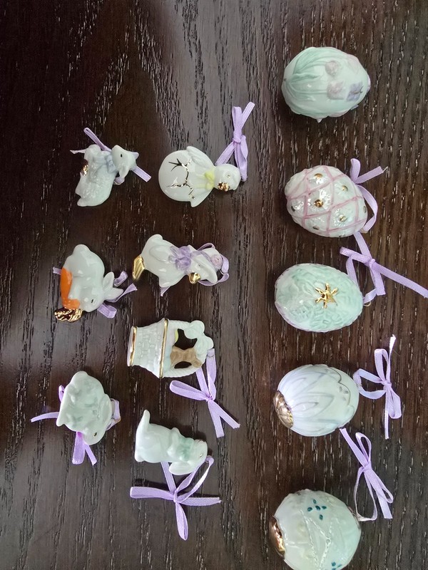 Lenox Easter Tree Porcelain Ornaments Set of (12) ~