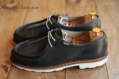 Paraboot Michael French Handmade Navy Blue Leather Derby Shoes UK 10,5 US 11,5