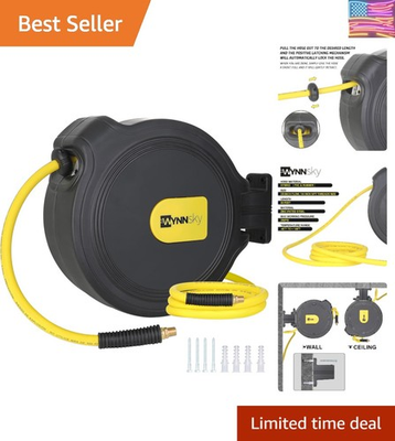 #ad Effortless 3 8quot; x 50 ft Retractable Hose Reel Kink Free for Your Garage Needs $125.98