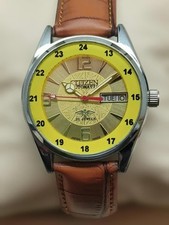 Citizen Automatic Wristwatch Yellow Silver Antique Free Shipping