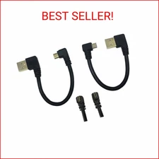 CERRXIAN 15cm 6inch Micro USB Short Cable Combo Gold Plated Left & Right Angle M