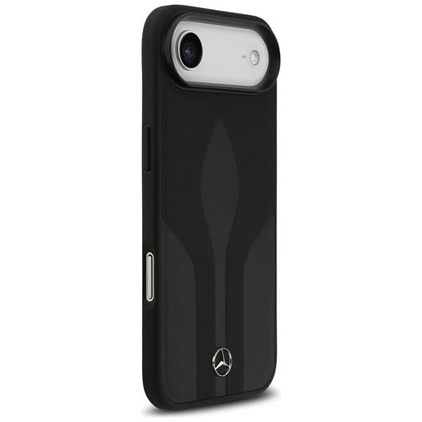 Coque Mercedes MagSafe iPhone 17 En Cuir Véritable Noir Logo Étoile Métal - Photo 4/4