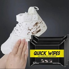 12pcs Shoe Cleaning Wipes Disposable Sneaker Care Quick Clean Wet