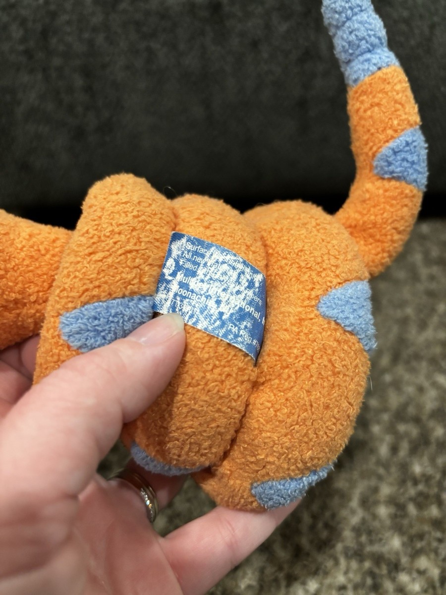 Deedle Dudes Orange Snake - No Noise Plush Toy Stuffed Animal