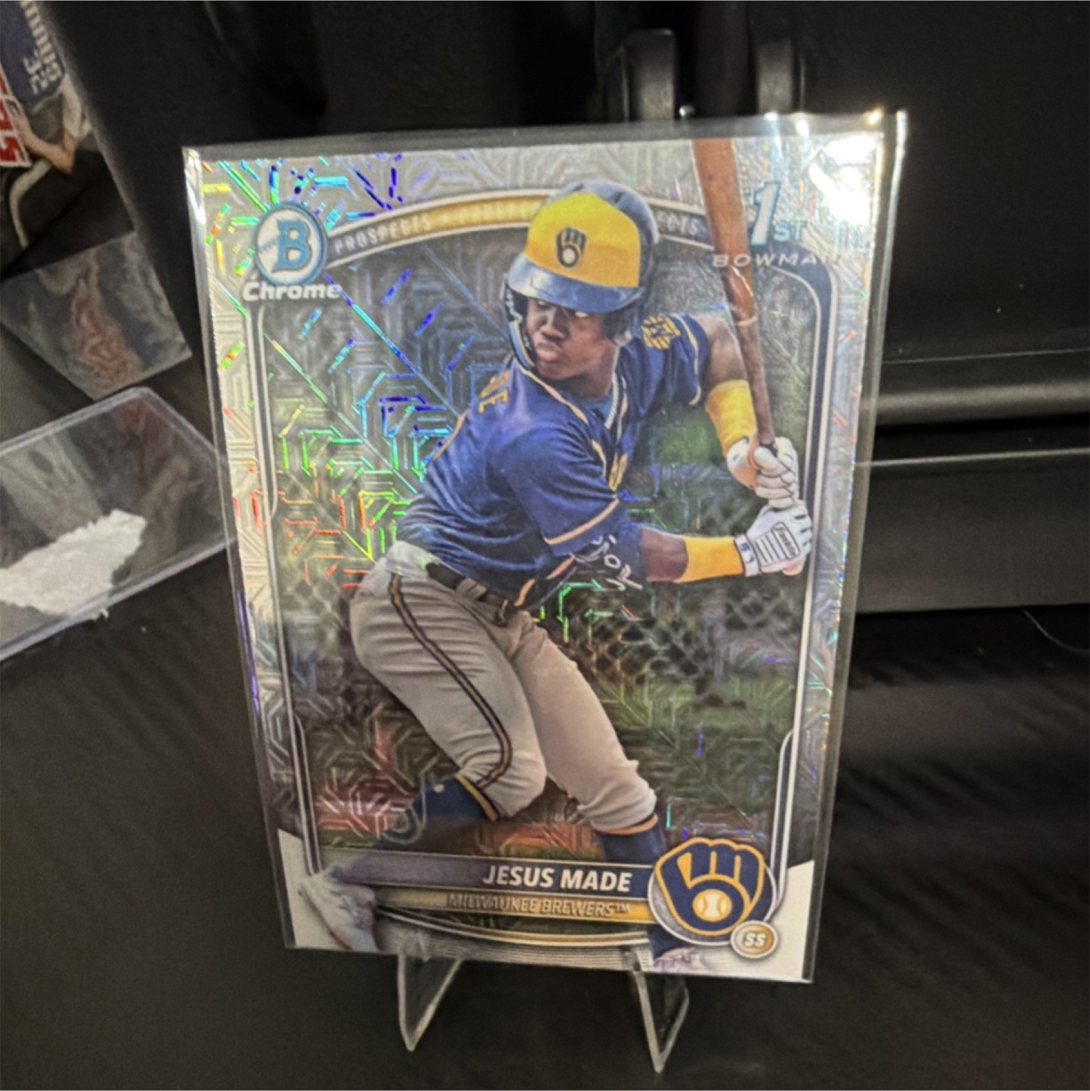 Bowman 2025 Chrome Prospects Mojo Refractor #BCP-50 Jesus Made Brewers Rookie