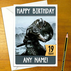 SKYRIM Personalised Birthday Card A5 elder scrolls bethesda dragonborn fus ro