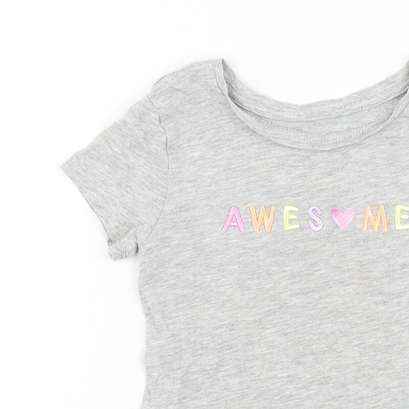 Primark Girls Grey Cotton blend T-Shirt Size 2-3 Years  - Awe image 8