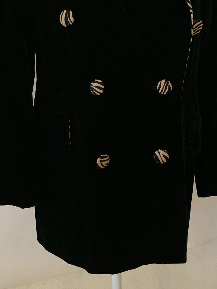 Vintage Escada by Margaretha Ley Zebra print Double Breasted Blazer Jacket sz 40 - Image 3 of 4
