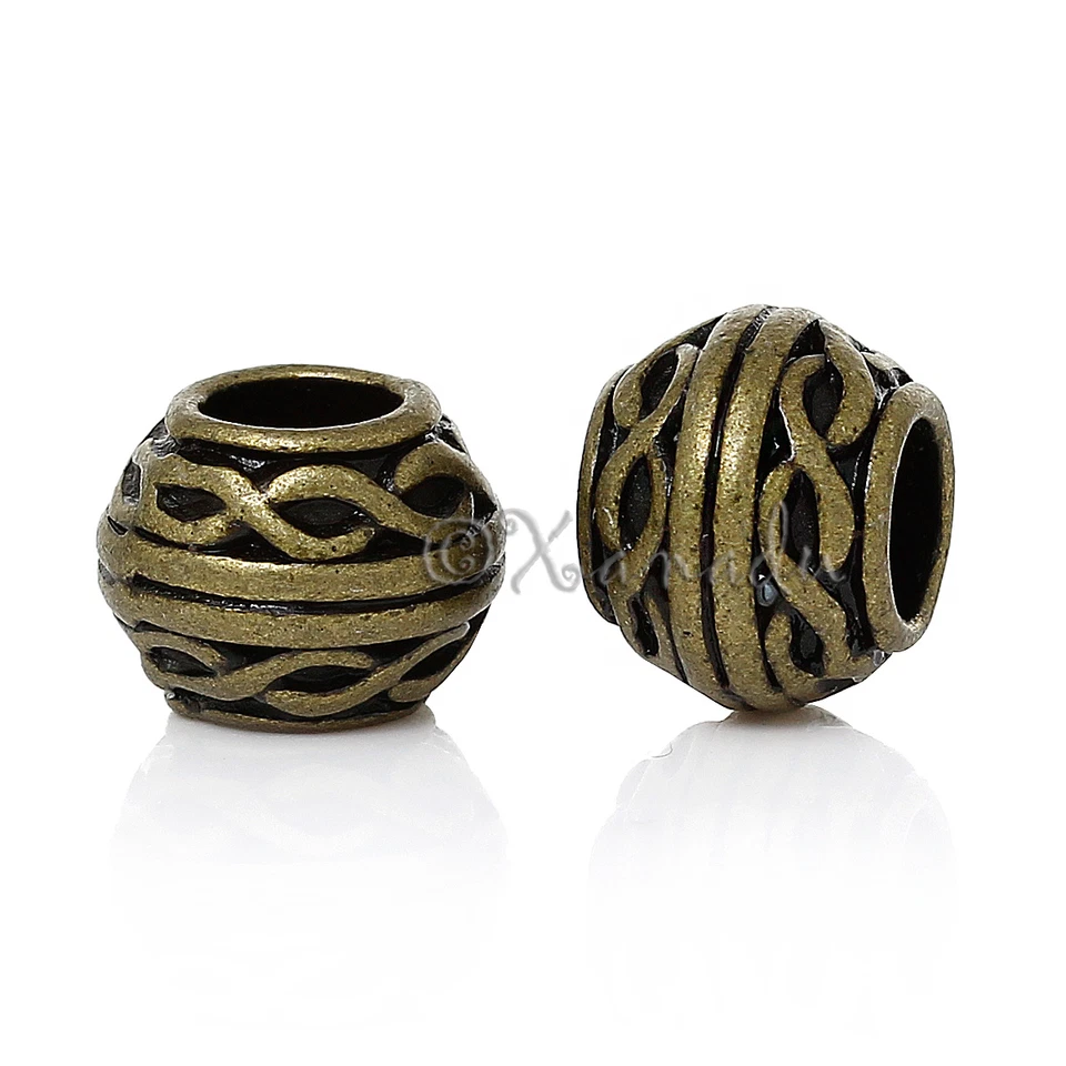 Antiqued Bronze European Large Hole Spacer Beads B8066 - 10, 20 Or 50PCs - Image 4 of 4