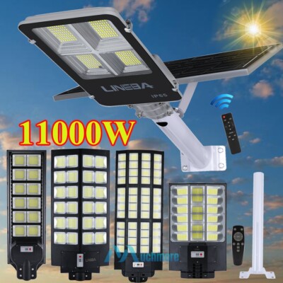 11000W Commercial LED Solar Street Light Outdoor Dusk to Dawn Solar Super Bright