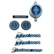 Datsun 1200 Front Grille Rear Fender Badge Emblems Complete Set Replacement