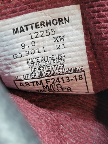 Matterhorn 10" Steel Toe WP Metguard Mining Mens Boot 12255 Size 8 - Picture 7 of 9