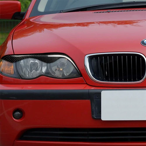 Carbon Fiber Headlight Eyelids Eyebrow Trim For BMW E46 328i 330i 325i 1999-04 - Bild 3 von 12