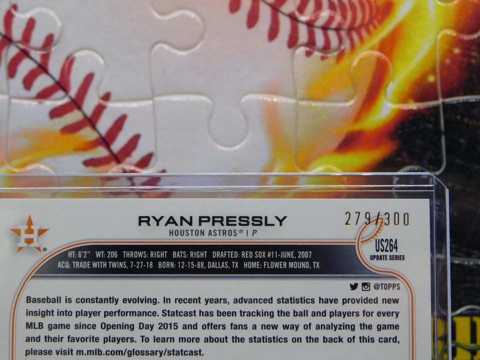 2022 Topps Update Advanced Stats Parallel #US264 Serial #/300 Astros - Image 3 of 3