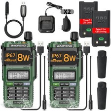 Baofeng UV-9R PRO 8W U/VHF Walkie Talkie Long Range Waterproof Ham Radio  Cable