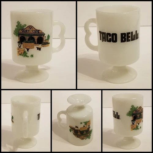 Original Vintage 1970s Taco Bell Milk Glass Mug, Great for Display & Collecting