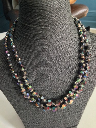 Collier Fantaisie Vintage Perles En Verre - Occasion - État Vérifier Photos