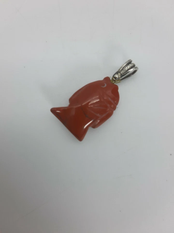 Pendente Pesce, Diaspro Rosso, Argento 925 Cod.24 Agua - Immagine 4 di 4