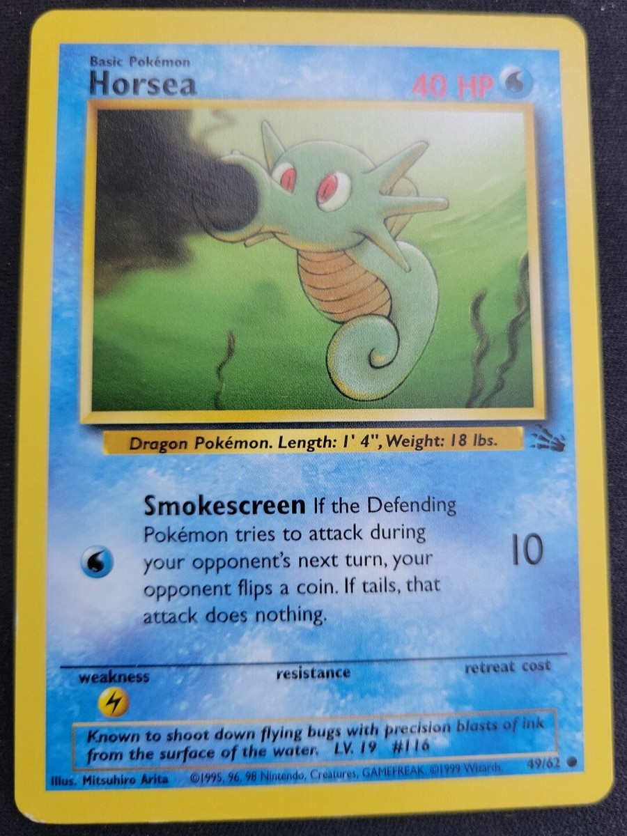 1995 horsea pokemon card Amazon.com: Pokemon - Horsea (49)