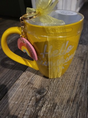 Eccolo Mug Gift Set with Key Chain Large Unique Christmas new hello sunshine