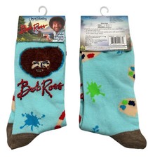 Bob Ross Socks - 2 PAIRS Size 6-12 - Fast Shipping Joy of Painting