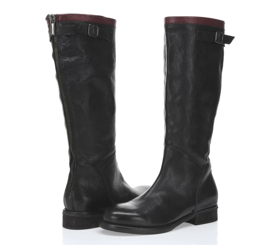 Womens LATITUDE FEMME black leather knee high boots sz. 37 - Image 2 of 4