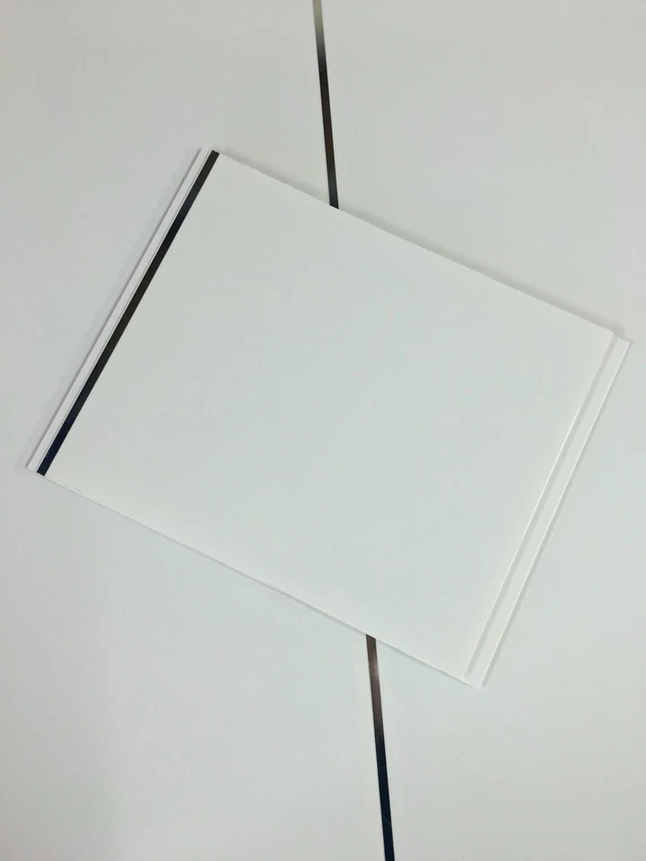 DBS 10 Gloss White Chrome Inset Bathroom Ceiling Panels Shower Wall Cladding PVC